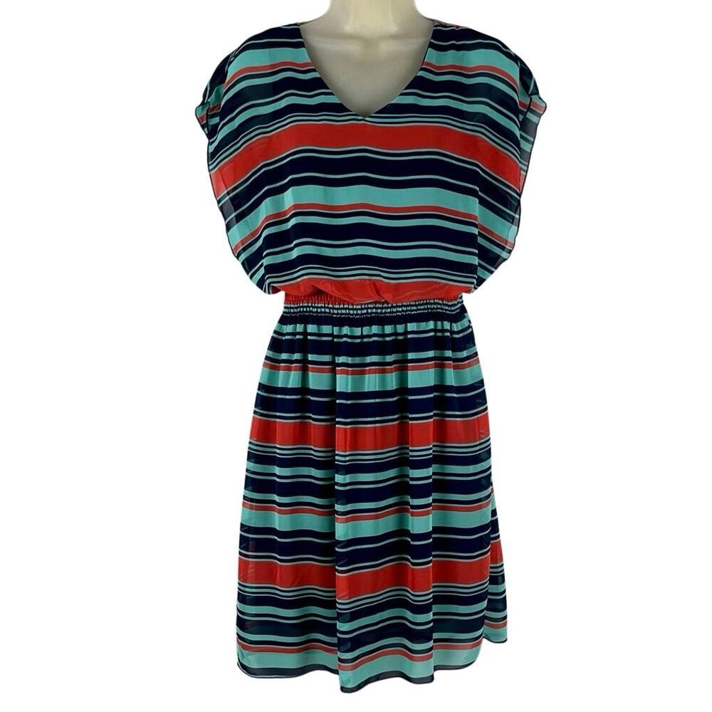 Enfocus Studio Striped Chiffon Blouson Dress 4